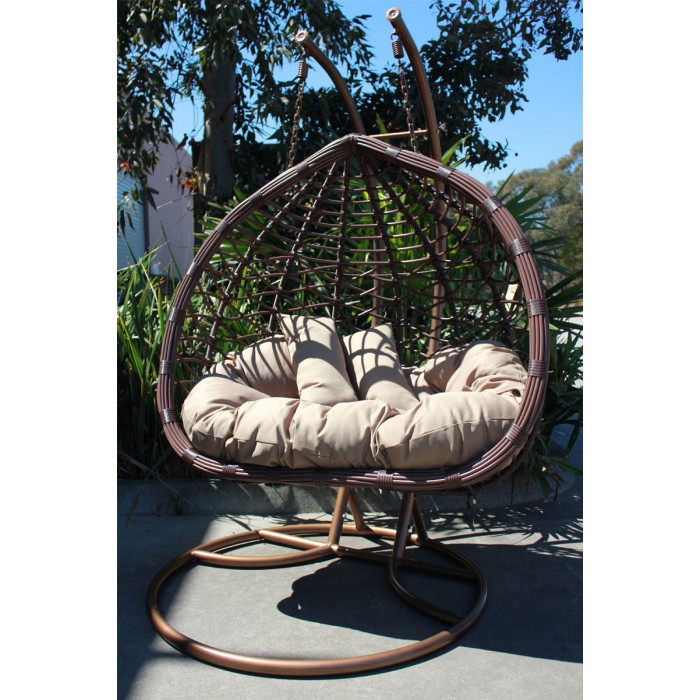 New Large Outdoor Hanging Swinging Egg Pod Chair Double Seat 807